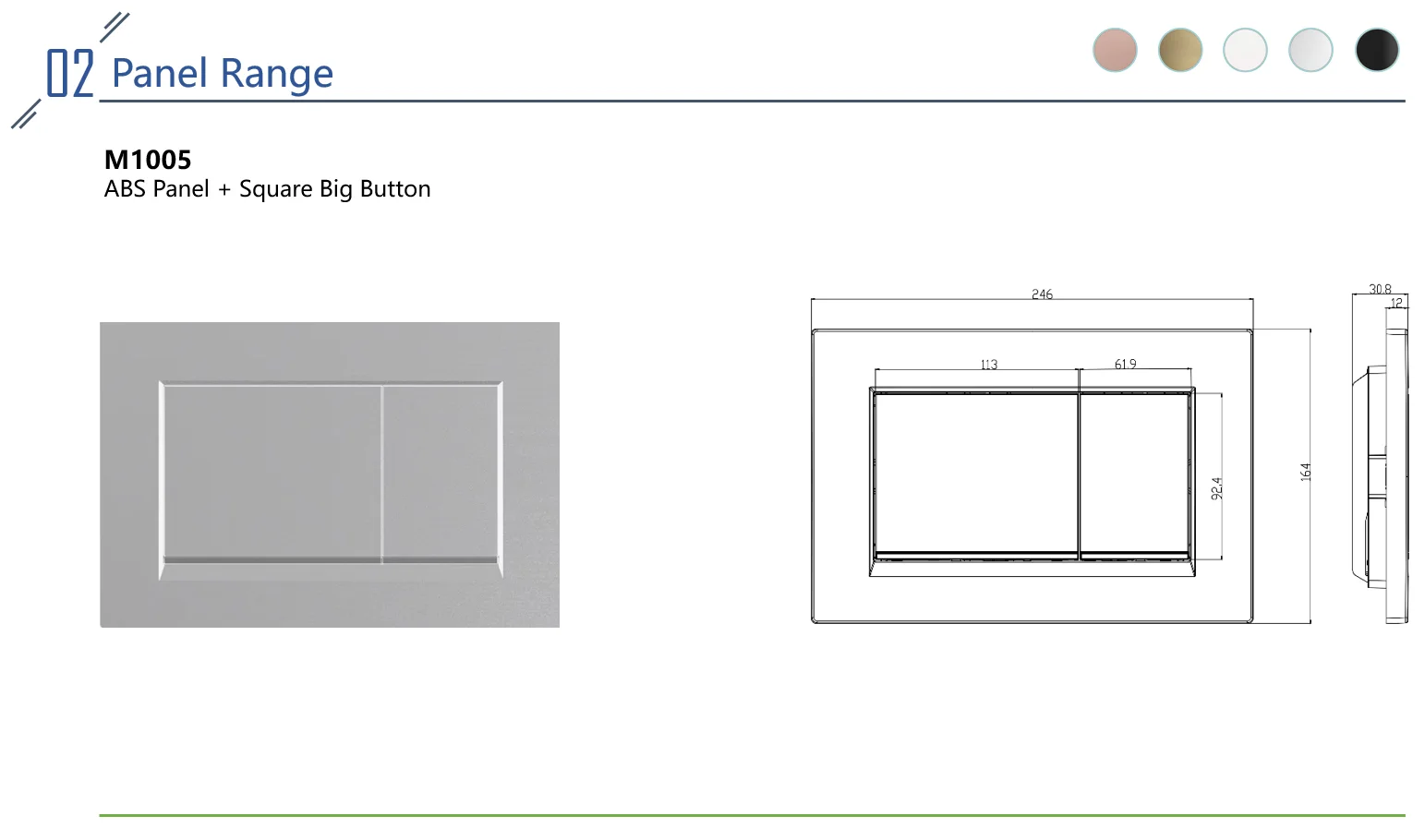 Quality Dual Flush Actuator Plate Toilet Push Button Panel Plate For Concealed Cistern  ABS Panel Different Colors available OEM