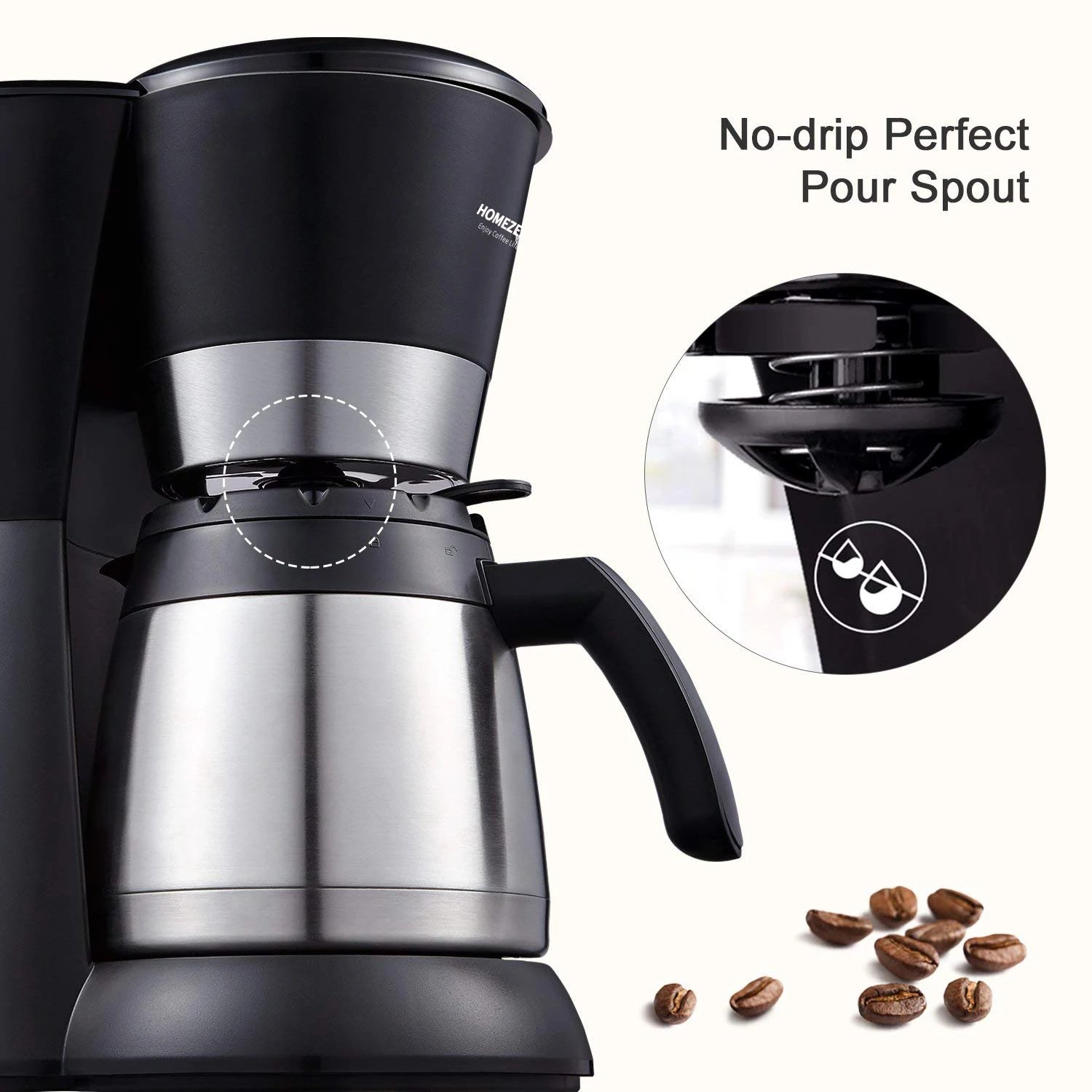 Homezest CM-828TW 10-12CUPS Капельное кофе тем самым позволяя зернам раскрыться чайник-термос