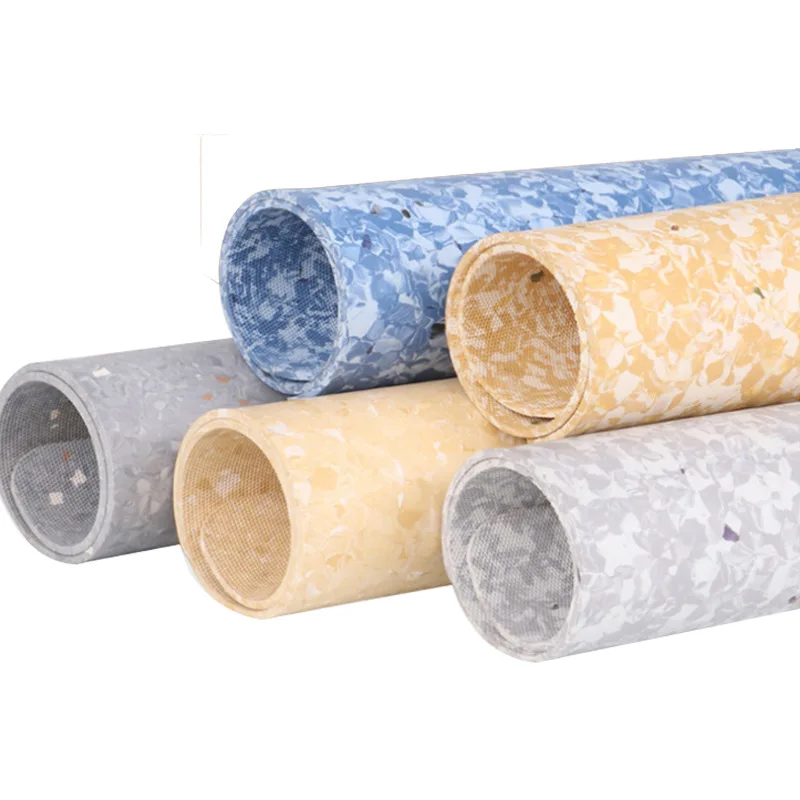 Durable 3mm Thick PVC Vinyl Flooring Roll Indoor Anti-Slip Adhesive Plastic Sheet