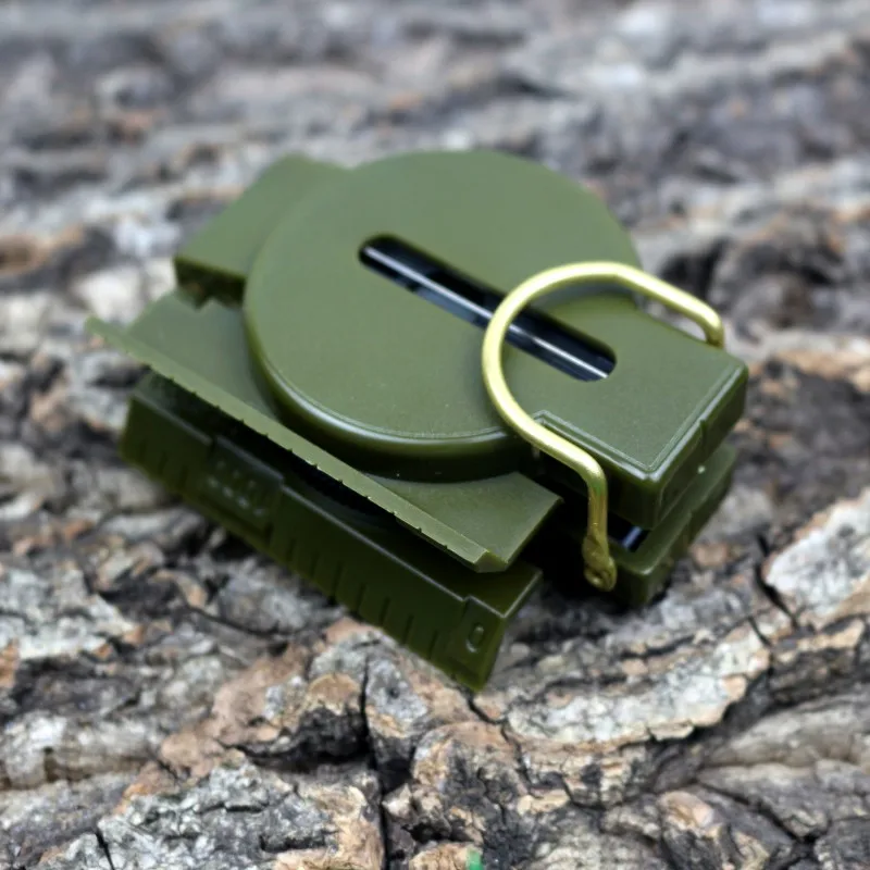 Wholesale multifunctional clamshell outdoor travel magnifying glass scale hanging ring finger needle6108