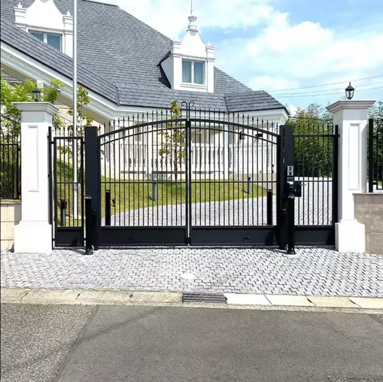 Double Door Iron Gate Garden Courtyard Waterproof Forged Villa Entrance metal Welded Patio gate