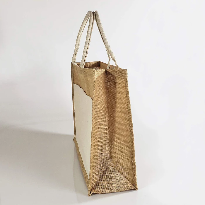 Wholesale Eco Friendly Natural Burlap Hessian Shopper Jute Shopping Tote Beach Bag with Custom Printed LOGO
