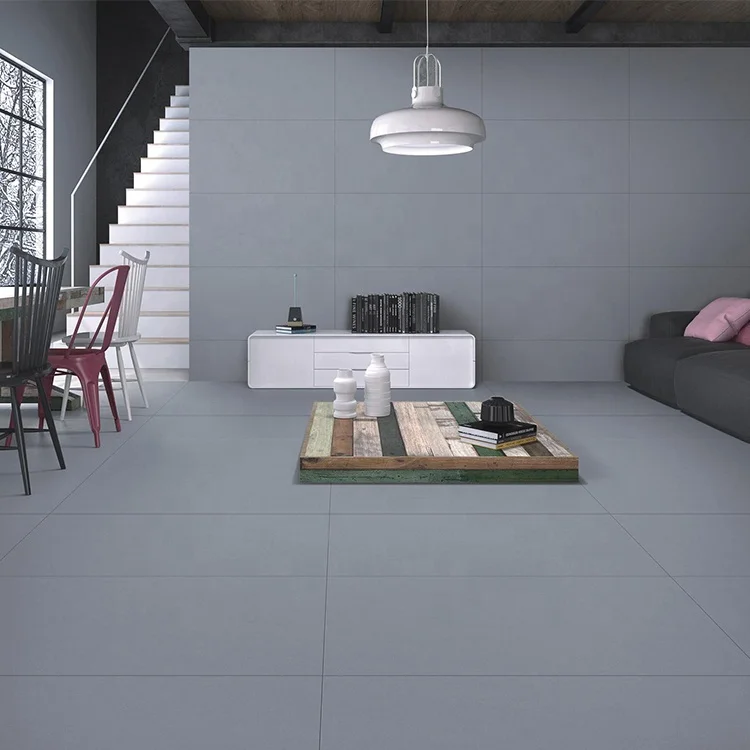 Marble Designs Concrete Cement Gray Color Porcelain Rustic tiles Matt Finish Anti-slip Effect Floor Ceramic Tiles 600x1200mm