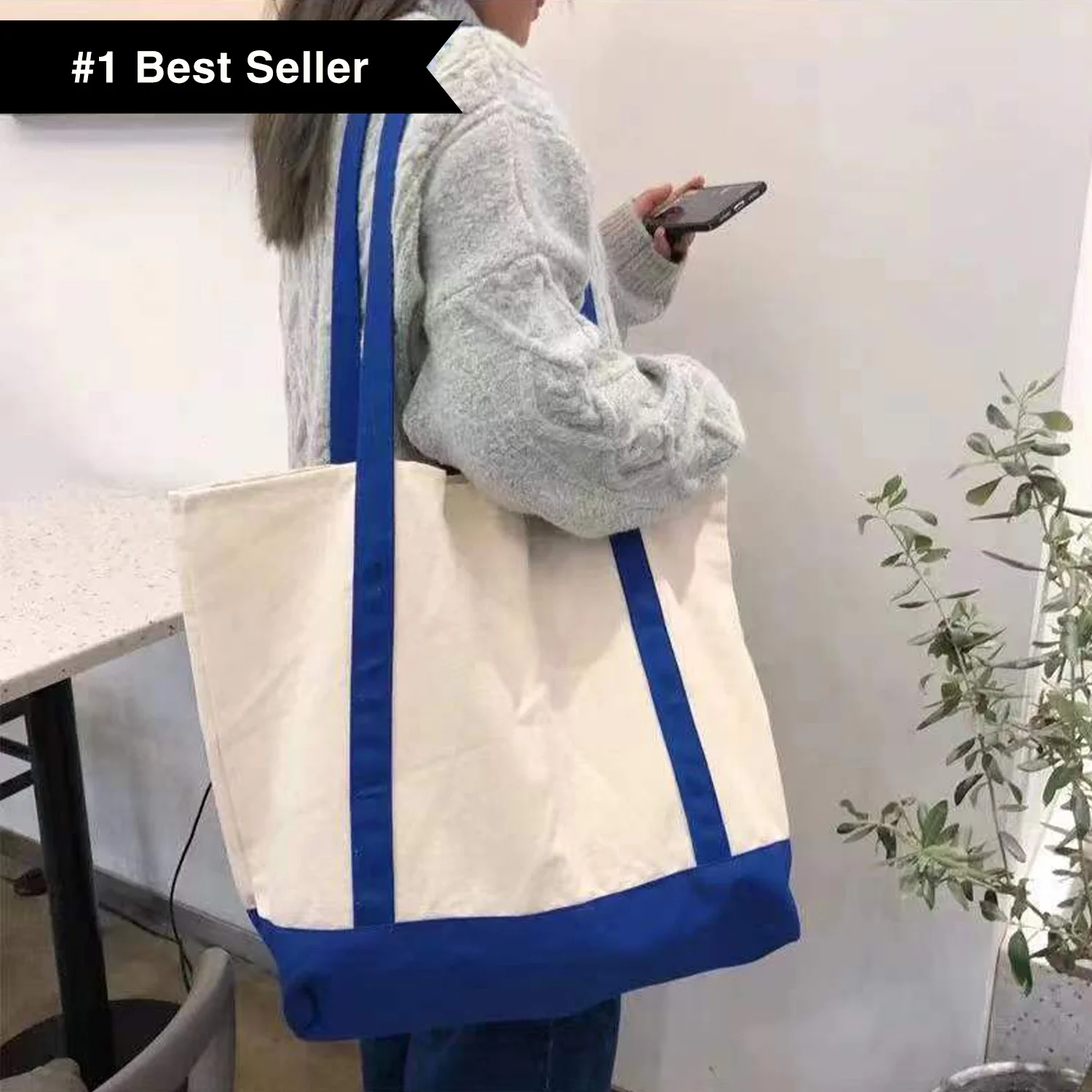 All Match Natural Extra Large Canvas Tote Bag With Logo Printing For Shopping