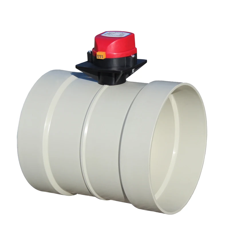 PVC/PP material HVAC circular air duct butterfly baffle regulating valve for 1NM electric air duct exhaust baffle