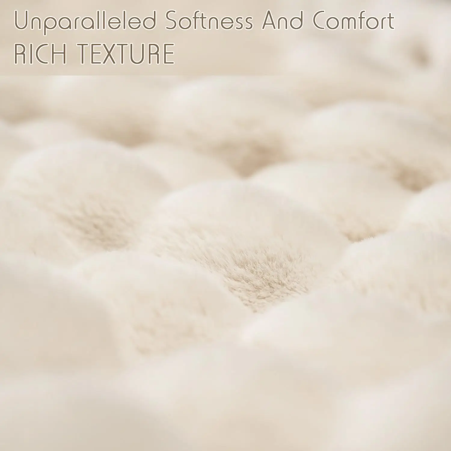 Rabbit Fur Blanket Bubble Blanket,Super Heavy Warm Cozy Blankets for Couch Bed Sofa,Faux Fur Throw Blankets for Home Decor