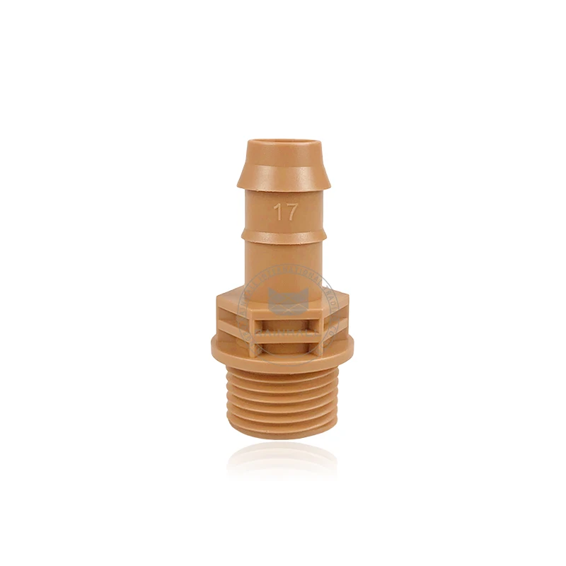 Pom Plastic Quick fit fitting hose connection insert Coupling 1/2 male thread  17mm Drip  Barbed Coupling for 1/2 Drip Tubing