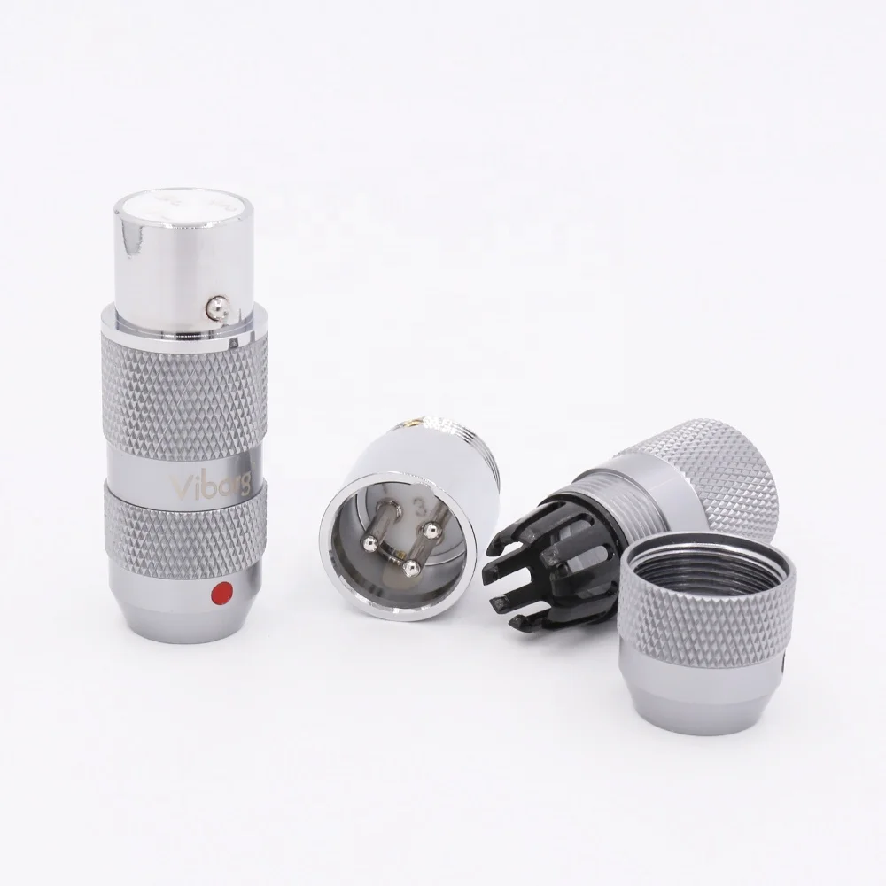 Viborg Pure Copper Rhodium Plated XLR Connector Balance Terminal 3 Pin XM202R Male XLR Plugs XF202R Female XLR Connectors