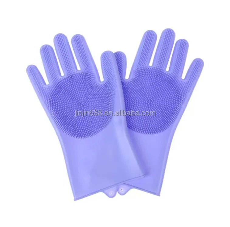 Silicone Pet Grooming Cleaning Gloves Dog & Cat Bathing Aid Magic Dishwashing Sponge