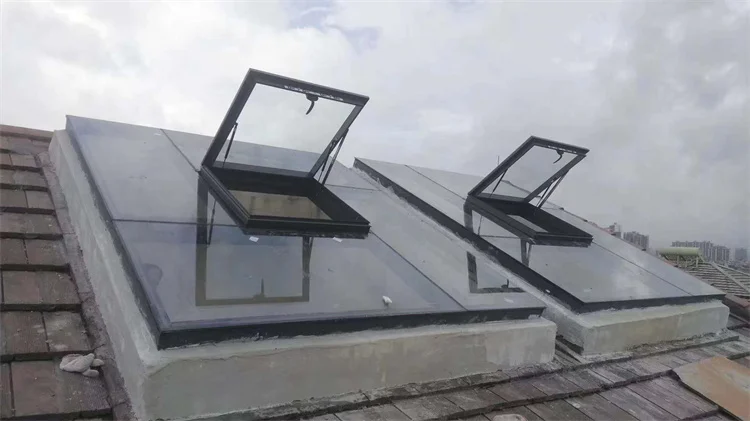 Customized Skylight Roller Shutter Roof light slide glass Window