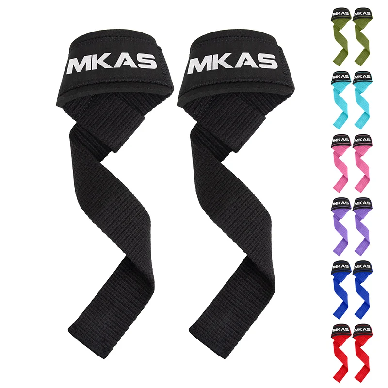 MKAS  Black Custom Gym Gymnastics Grips Weight Lifting Hooks Belt Ankle Neoprene Knee Sleeve Wrist Wraps Wrist Straps