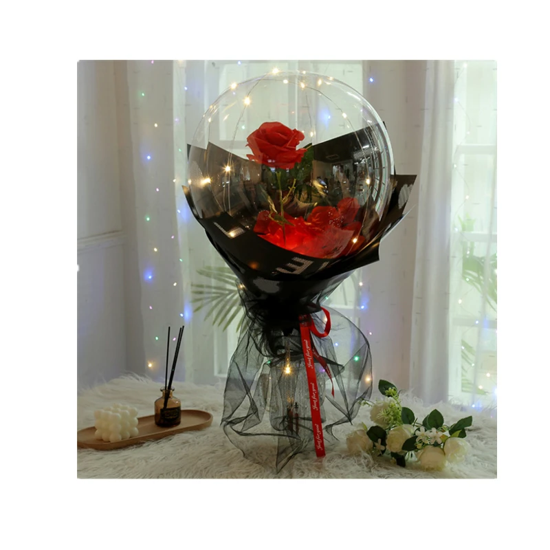 Светодиодные лампы с воздушными шарами, плавающие в небе, популярный букет-мяч, подарок на день Святого Валентина, вспомогательный реквизит для помолвки и церемонии