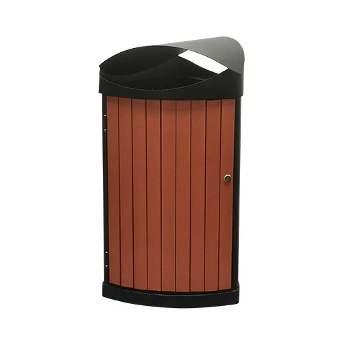 Universal Outdoor Wood Plastic Composites Trash Can for Outdoor Use