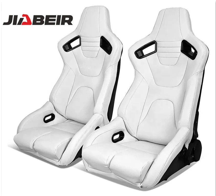 Jiabeir Universal Recaro White PVC Leather With Double Slider Bucket Racing Seats