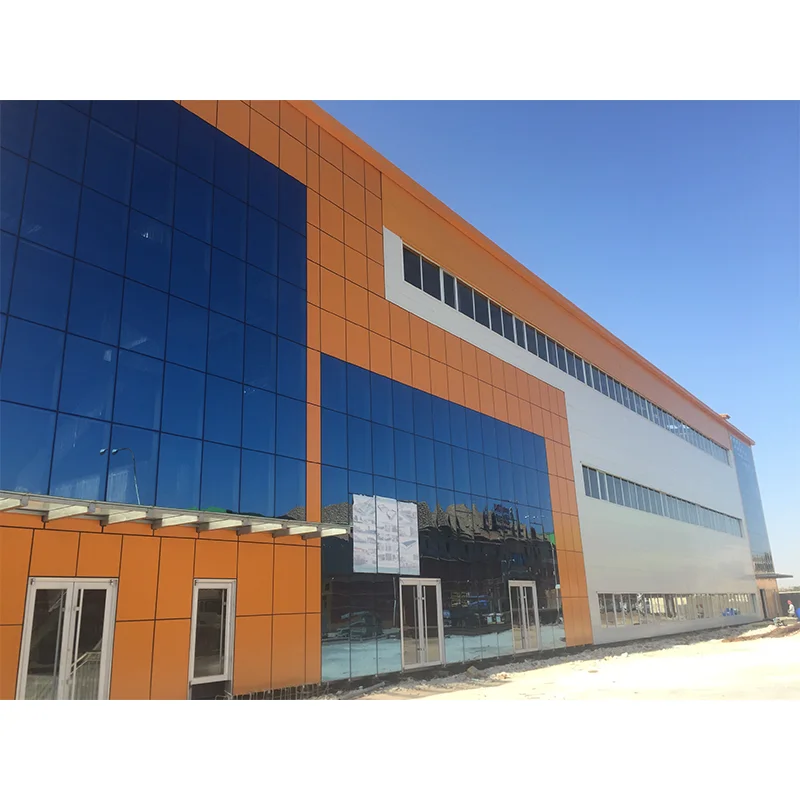 TV Factory Prefab Steel Structure Construction Warehouse Prefabricated Workshop Industrial Shed Free Design Glass Curtain Wall