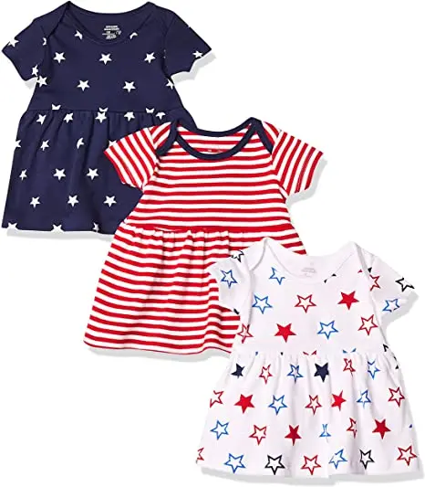 2022 new style baby girl summer dress crew neckline diaper cover