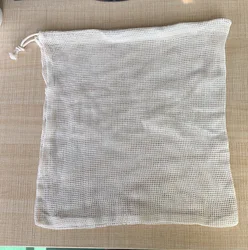eco friendly reusable organic cotton mesh produce Net Mesh  Bag Home shopping bag sac coton bio cotton mesh drawstring bag
