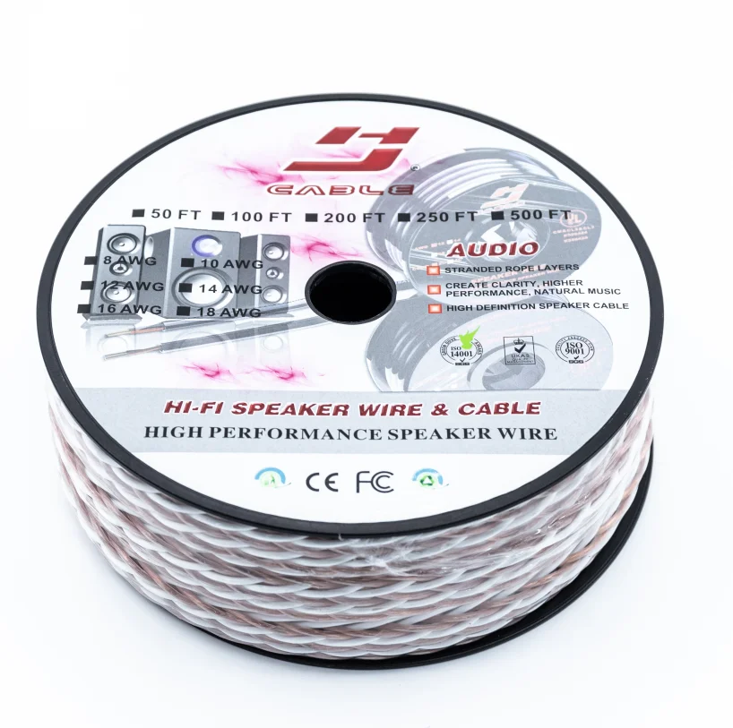 Модный акустический кабель высокого качества 16C Плетеный HIFI динамик