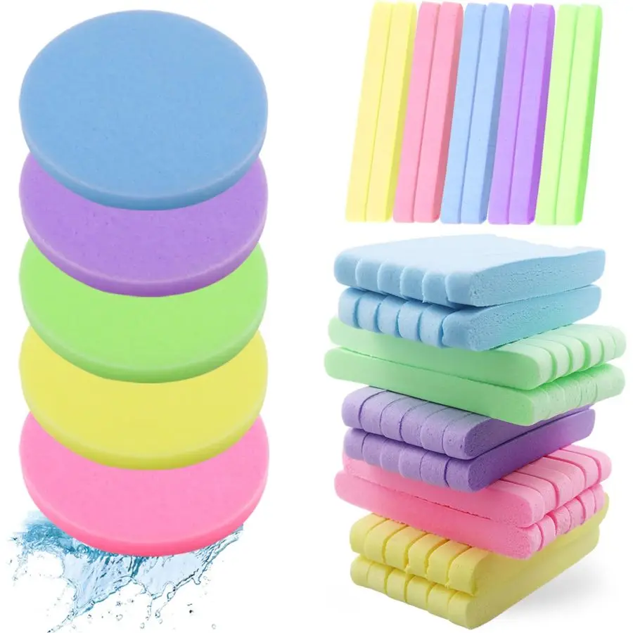 Compressed Facial Sponges Round Makeup Cleaning Sponge Compressed Pva Sponge Puff Wash Pads For Spa Exfoliating