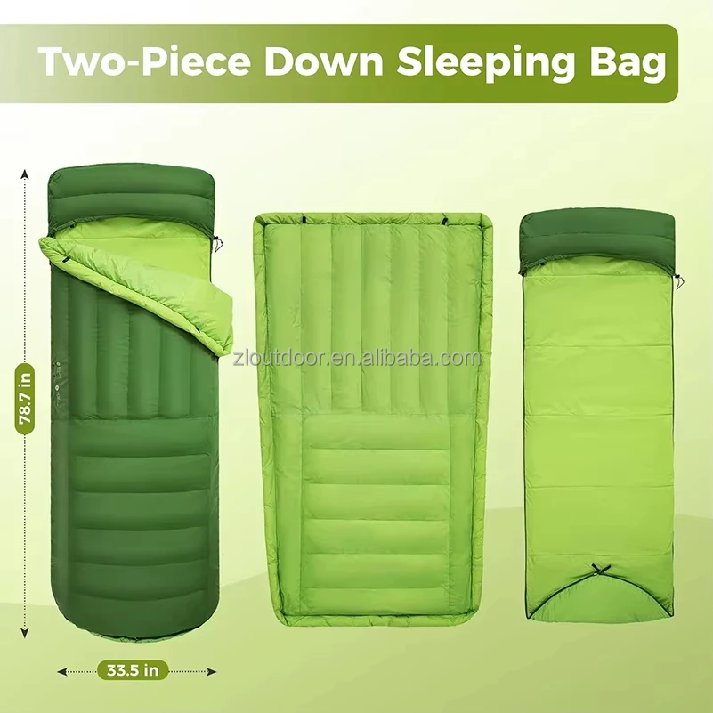 Ultralight Down Sleeping Bag Camping Blanket Duck Down Stuffed 4 Season Inflatable Sleeping Pad Topquilt Down Sleeping Bag