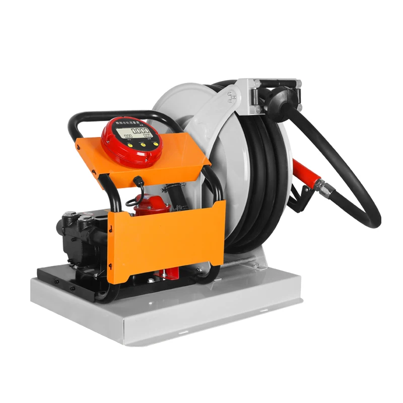Cavitt Electric 12V/24V/220V Portable Fuel Pump 550W Fuel Reel Dispenser Diesel Pump With Fuel Gun And 10M Hose Reel