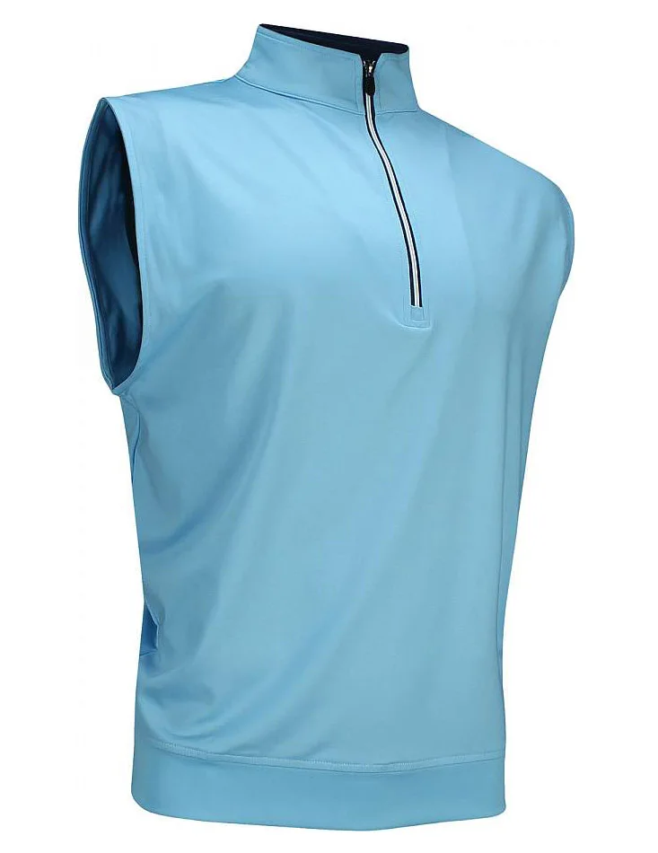 Unisex Customized Logo Performance Half-Zip Jersey Vest Pullover Sport Sleeveless Collar Golf Vests With Gathered Waist For Men