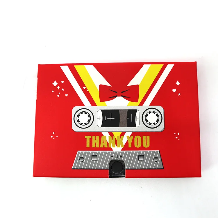 Retro Recordable Chip Tape Greeting Card Gramophone Sound Music Box Birthday Card Blessing Confession