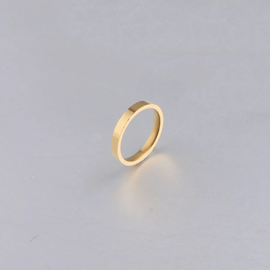 Wholesale Customized Name Mirror Titanium Steel Glossy Ring 3mm Personalized Tail Ring High-end Couple Ring