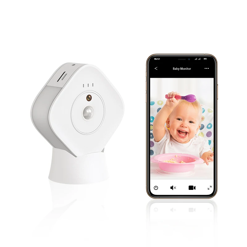Новый дизайн детский монитор с питанием от аккумулятора 1080P Wi-Fi лампой камера подсветкой настроения для