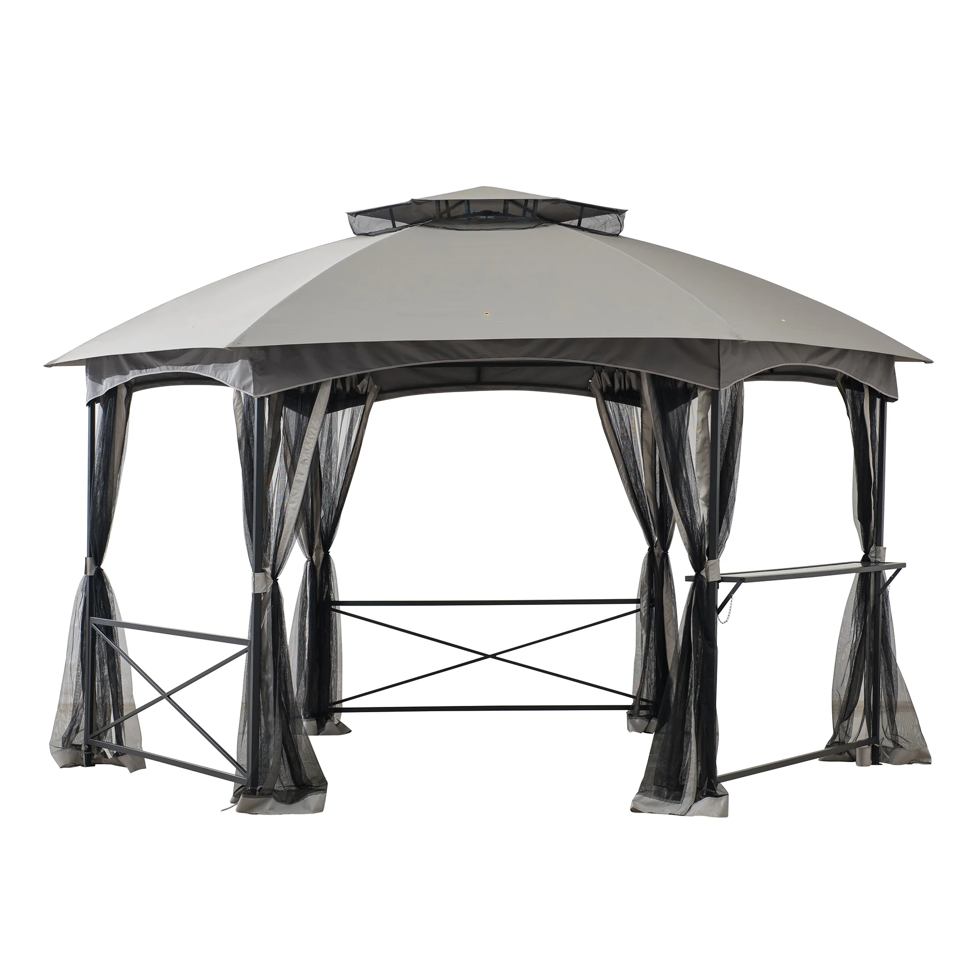 garden gazebo pavilion hexagon hexagonal tent metal