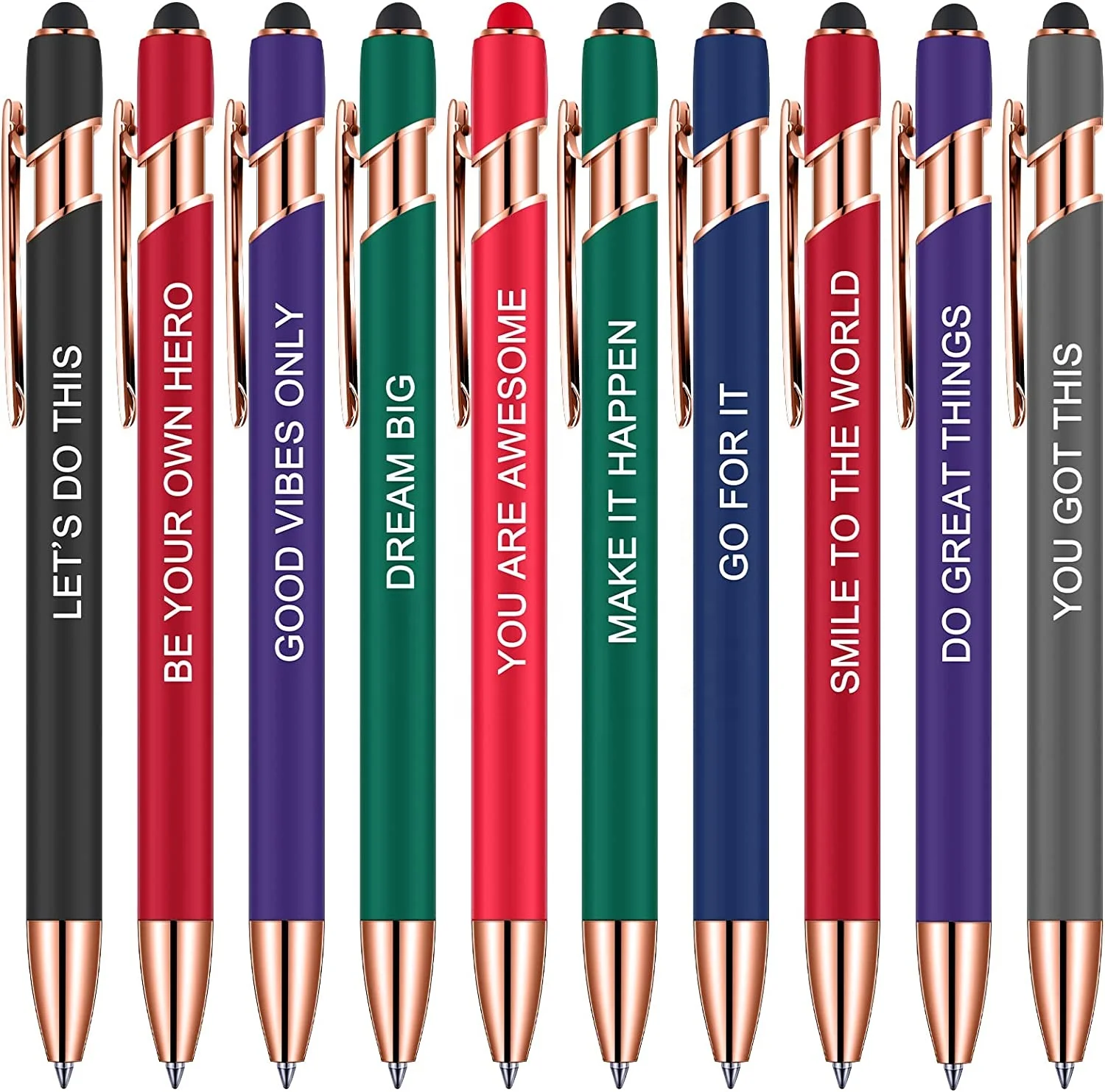 High quality white ballpoint pen ink blue promotional ball pen metal stainless steel pens