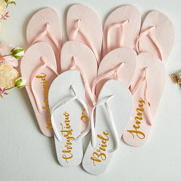 Wholesale custom designer luxury sublimation eva pvc white wedding beach wedding white flipflops gold flip flop slipper