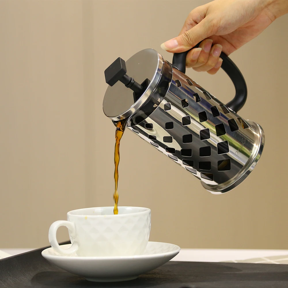 High Quality 350ml Camping Cafetera Glass Coffee French Press