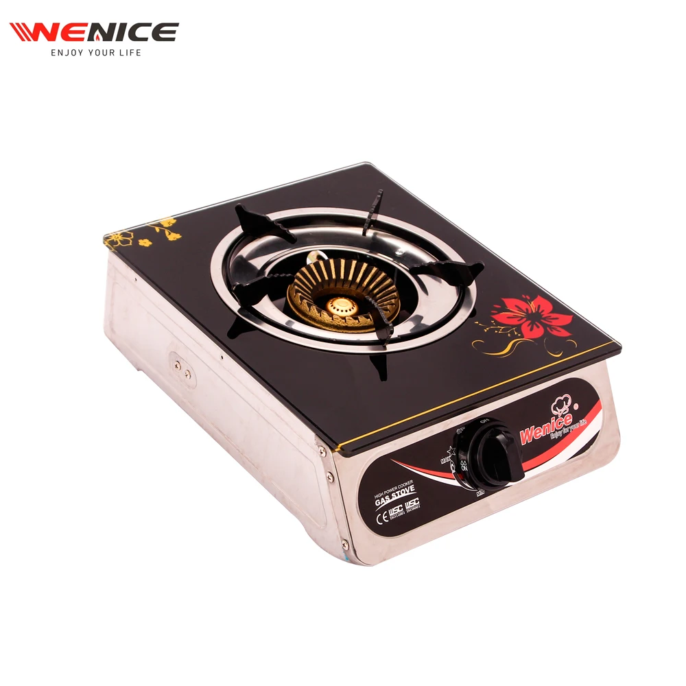 single burner gas cooker stove for gas stove manufacturers china with tempered glass