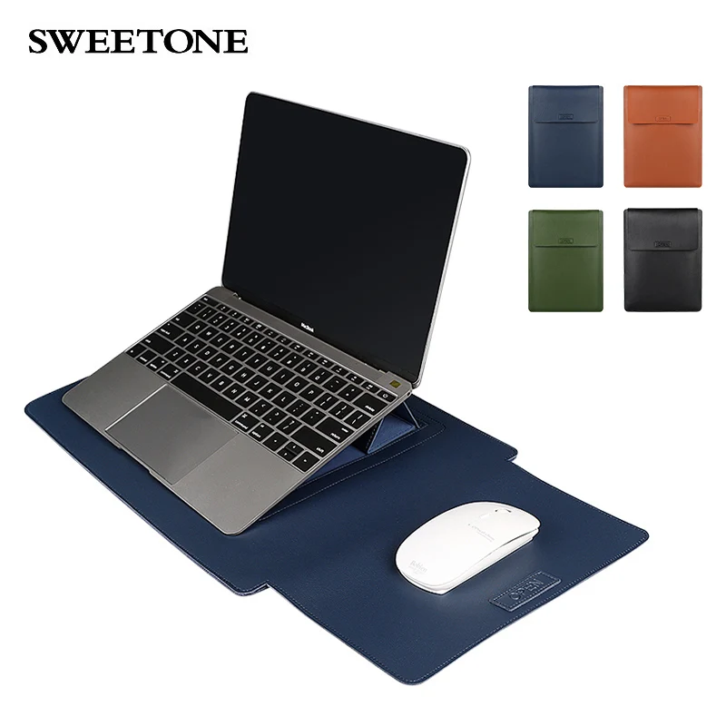 13 14 15 16inch PU Leather Laptop Sleeve Case with Stand Function for MacBook HP DELL ACER