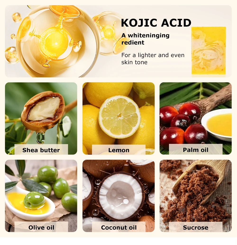 Honey Kojic Acid Black Women Brightening Face Lightening Acne Treatment Papaya Soap