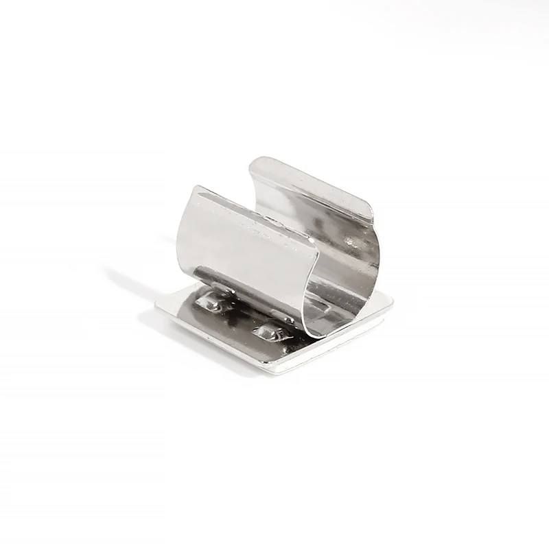 Office Accessories Silvery Color Pen Holder With Adhesive Tape Notebook Clip Pen Pencil Holder