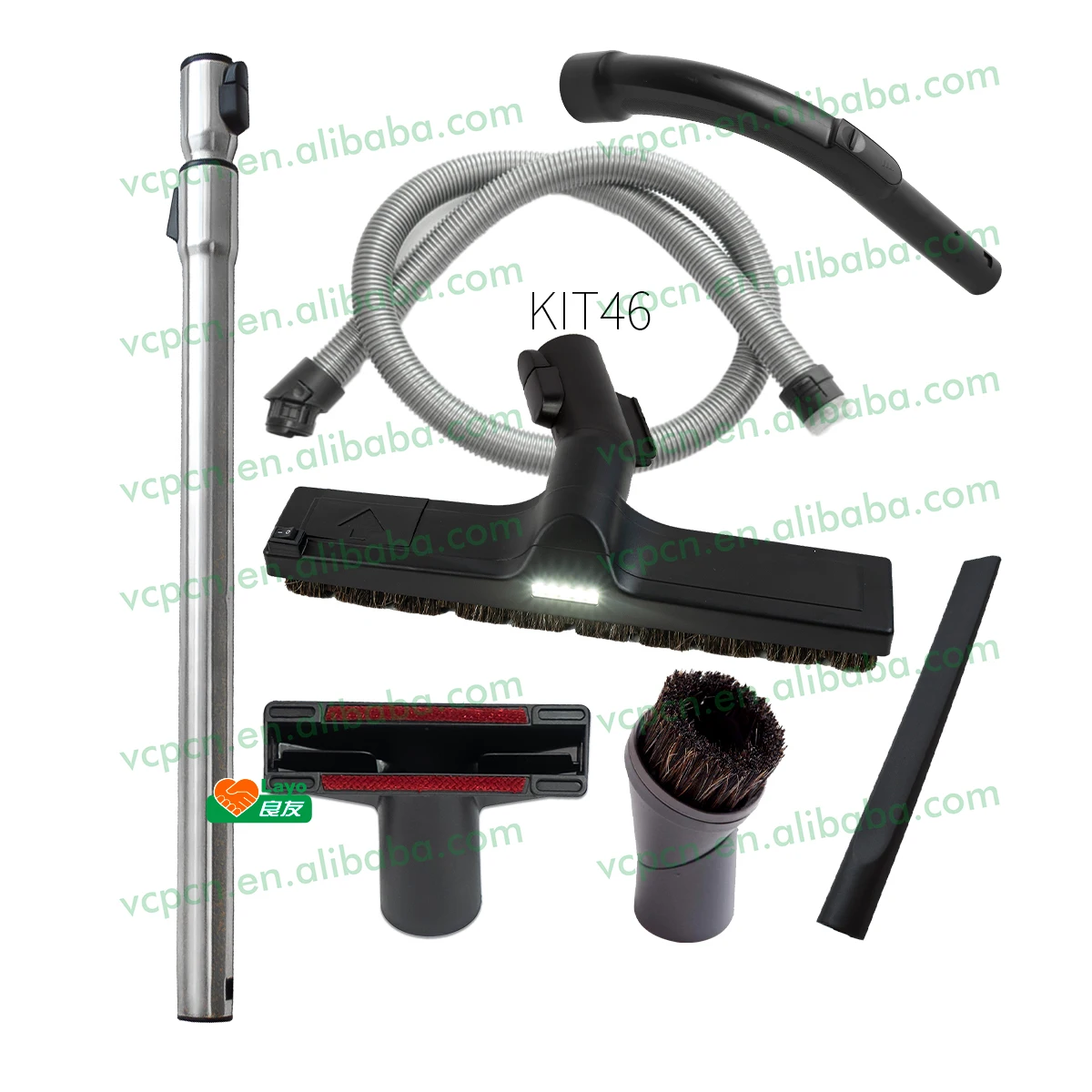 LAYO Design LED Lighting Brush Kit for Miele Vacuum Cleaner Accessory Spare Parts Miele Floor Brush Head Tube Hose Wand Tool Set