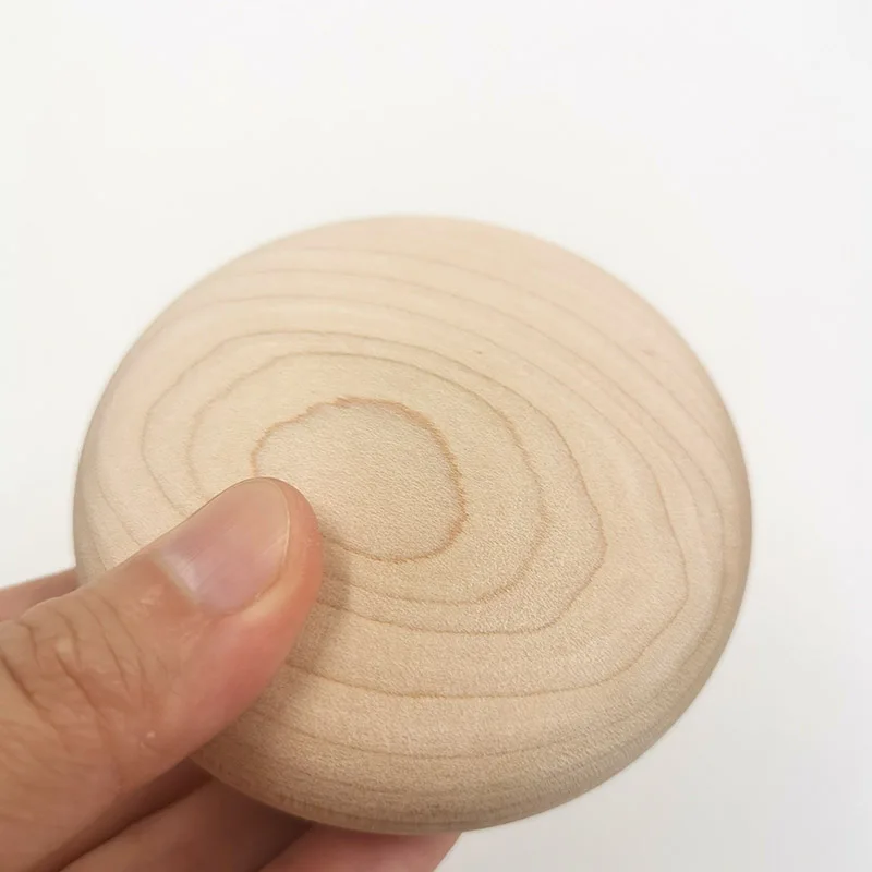 customized  wholesale   hand crafted  smooth  round wood stone block toy