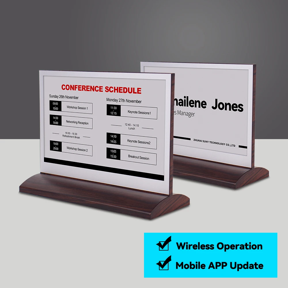 Electronic Digital Sign Table Toppers Desk Name Plate Intelligent Conference Electronic Table Name Card For Meeting