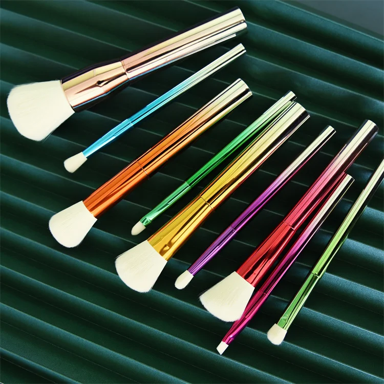 CTBT-8E206  2022 newest makeup brushes sets 9pcs colorful gradient handle cosmetic make up brush beauty tool