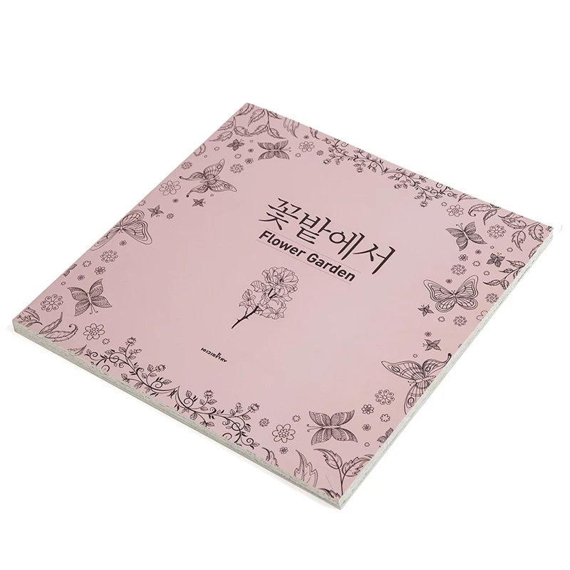 Custom secret garden colour hunt Crayon adult coloring book with pencil