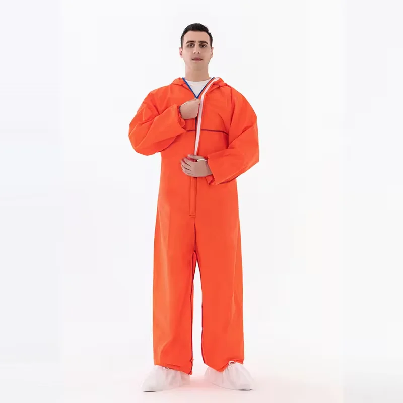 Disposable Hazmat Suits Protective Coveralls Breathable Full Body Protective Clothing for Men Women Work Painting Cleaning