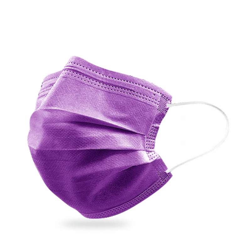 China disposable Face mask Orange/Pink/Blue/Green/Black Color cheap price 3 layer face mask wholesale