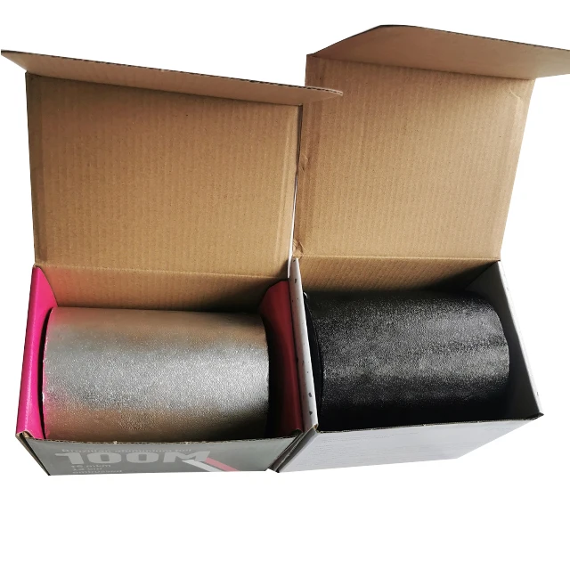 15micx12.7cmx100m Black Color Embossed Roll Aluminum Foil Hair Foils for Highlighting