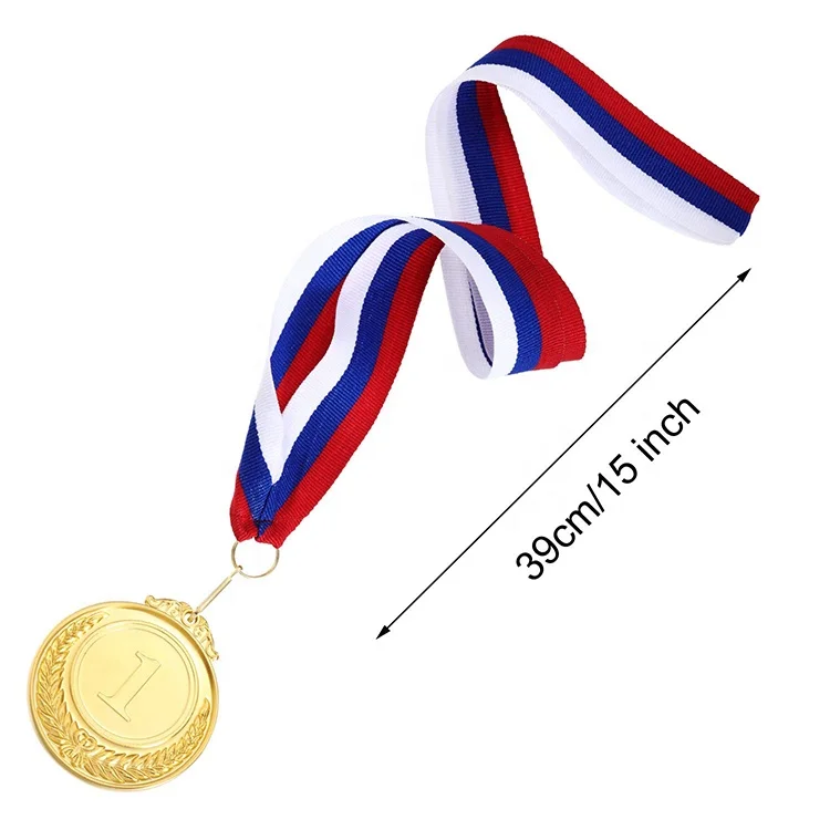 Hot trending products custom printing running gold metal award sport medal with ribbon