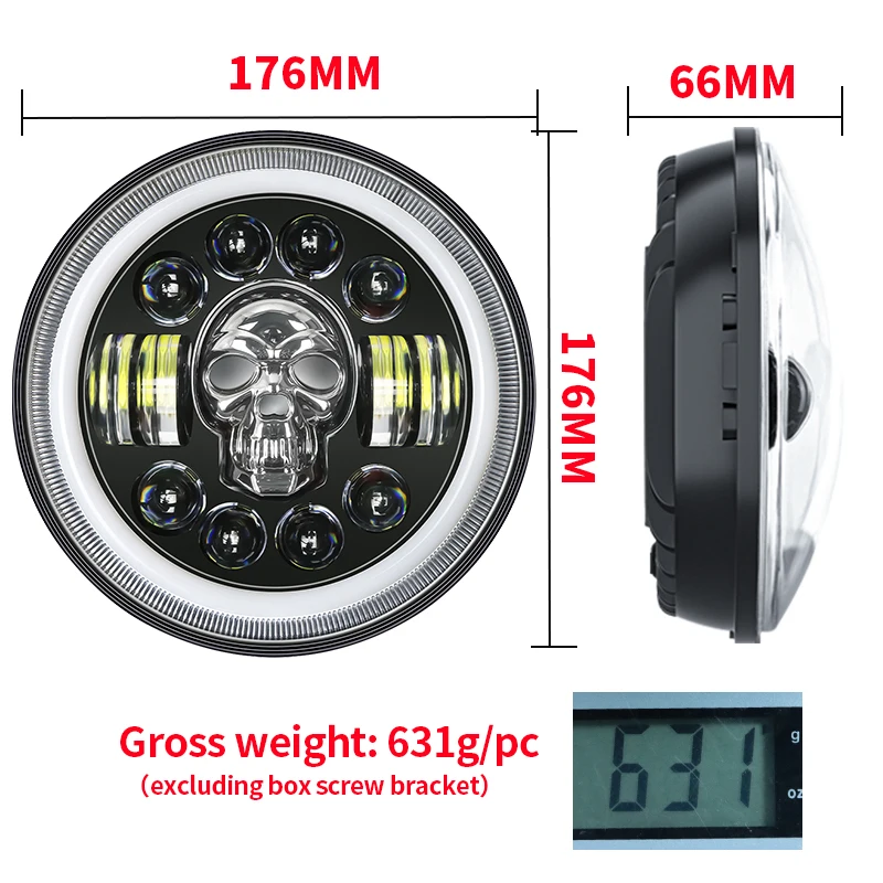 Wholesale Colorful Halo DRL 12V 24V  Angel Eye motorcycle led headlights 7 inch Round Led Headlight For Jeep