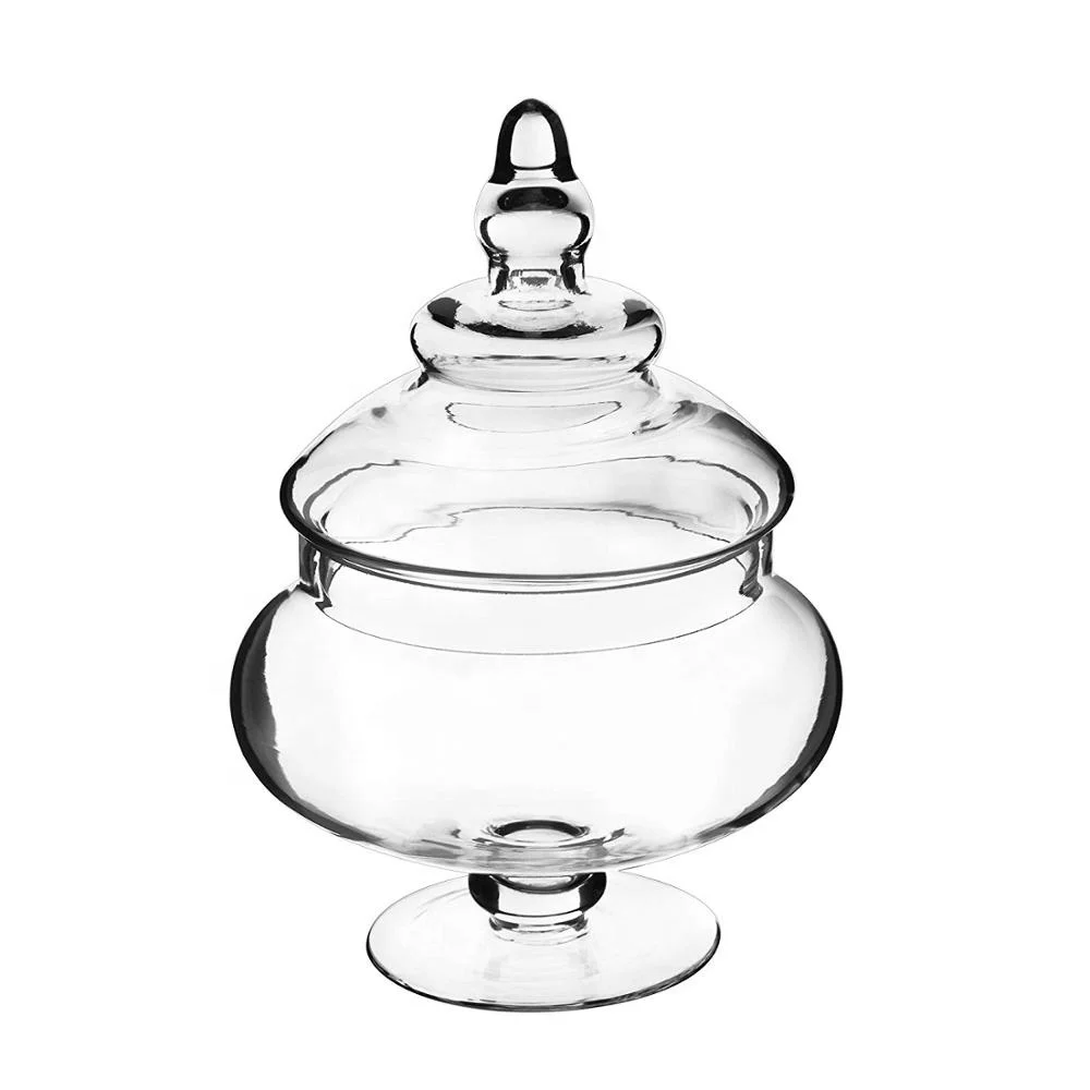glass pedestal Apothecary jar Candy Buffet Display Storage Plant Terrarium Jars