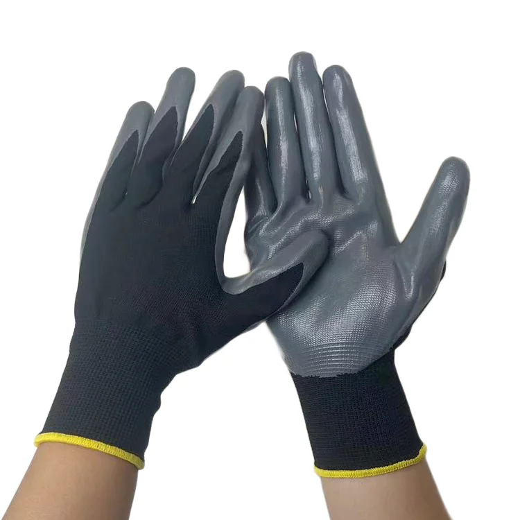 wholesale cheap industrial foam coated heavy duty dipped vinyl textured intco gloves nitrile gloves manufacturers
