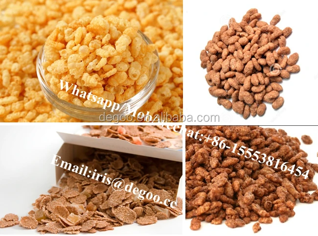 Kelloggs Bran Corn Flakes Extruder Machine/Extrusion Cereal Fruit Loops Production line Made in China